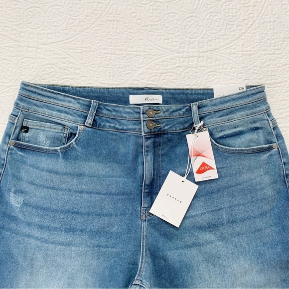 KanCan Cadence Ultra‎ High Rise Slim Straight Jeans, Medium Wash - Picture 7 of 10